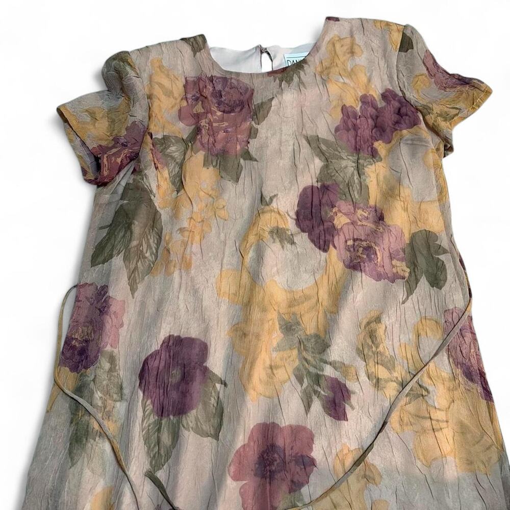 Vintage Dani Max Yellow and purple floral dress